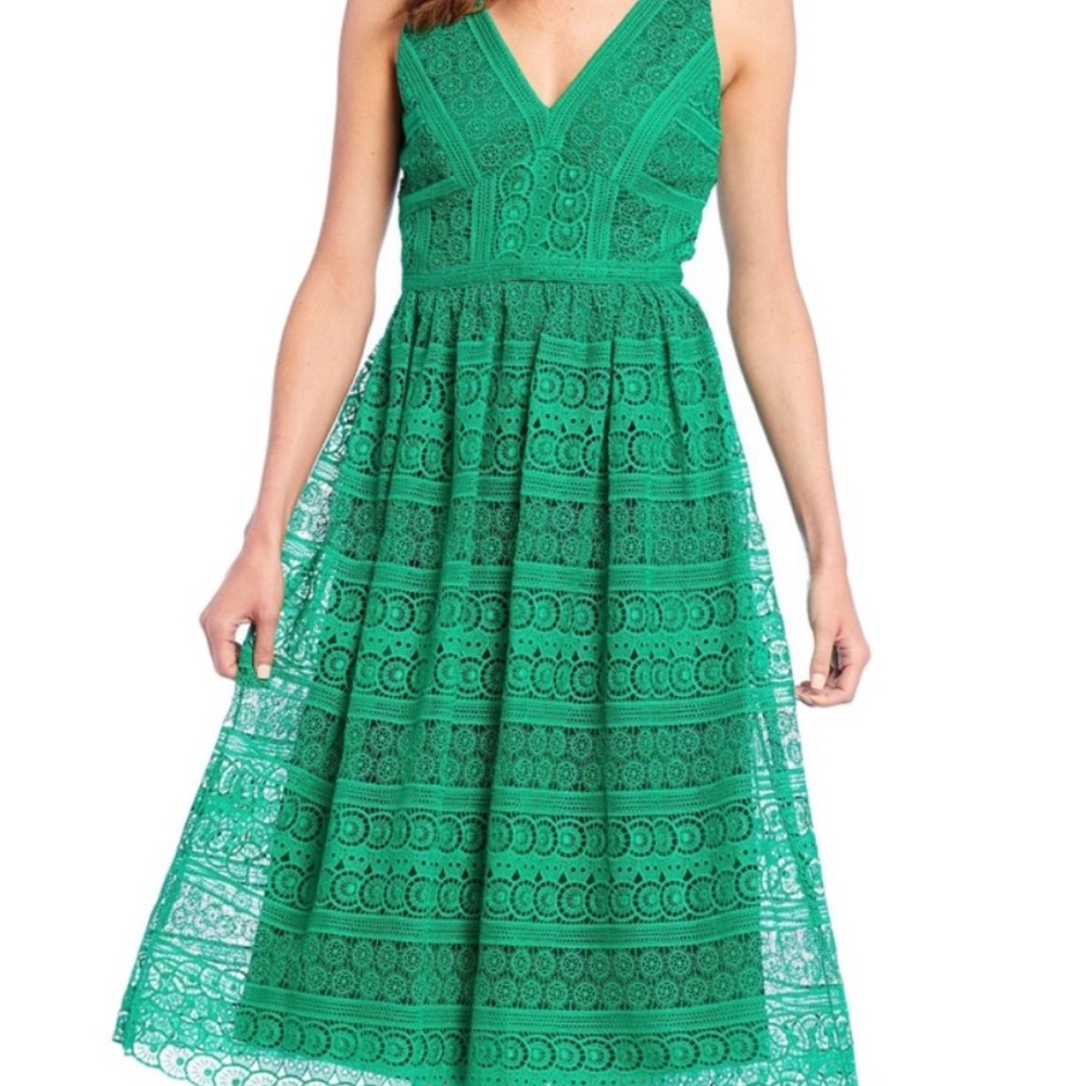 ANTONIO MELANI Green Lace Dress